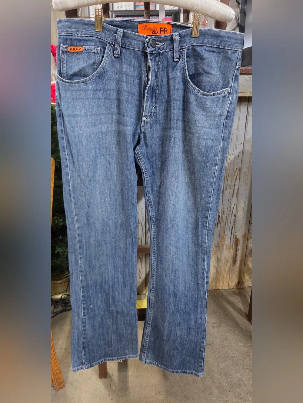 Wrangler 20X FR Flame Resistant Jeans Mens 34x32 Dark Wash Bootcut HRC2 Work